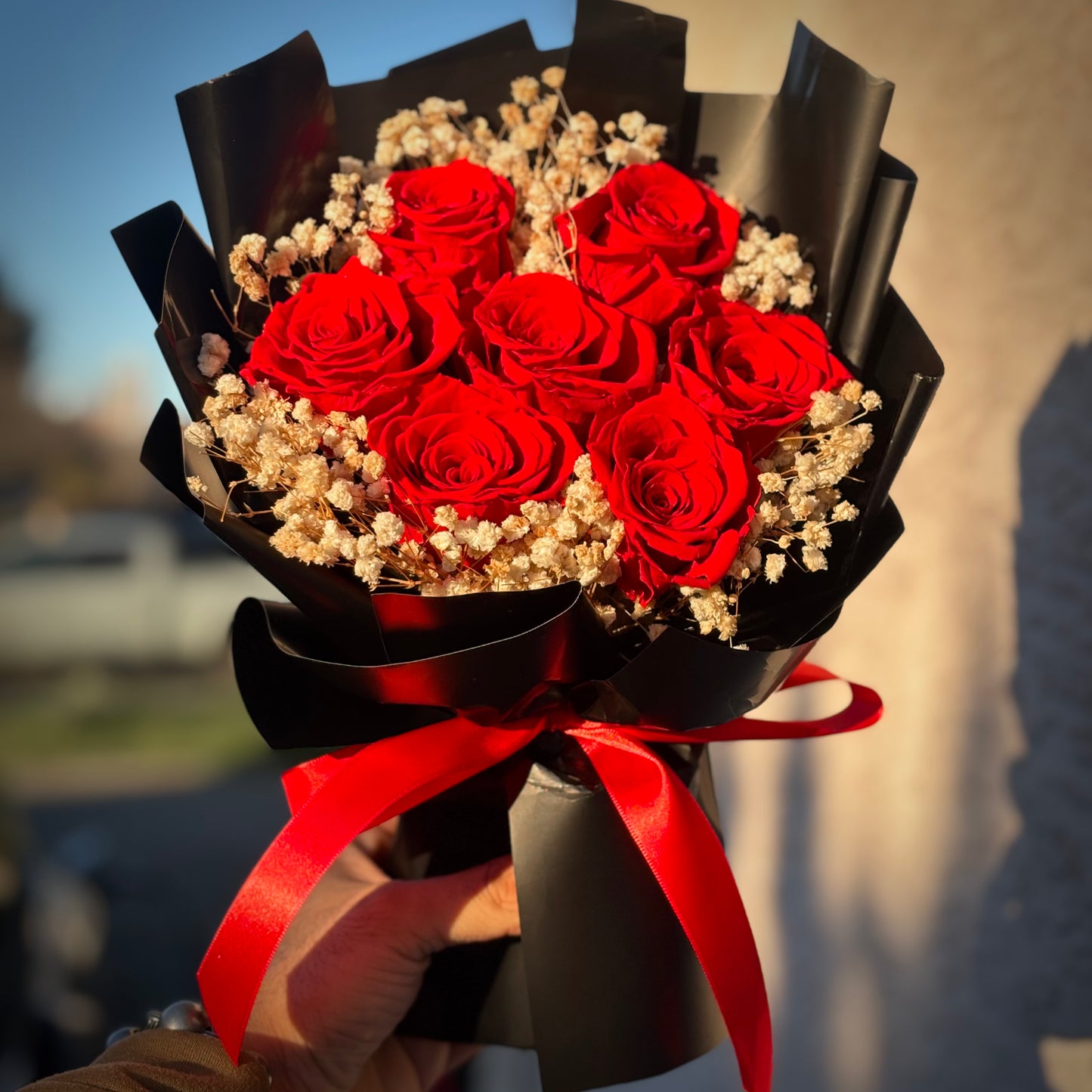 The Red Noir - 9 roses