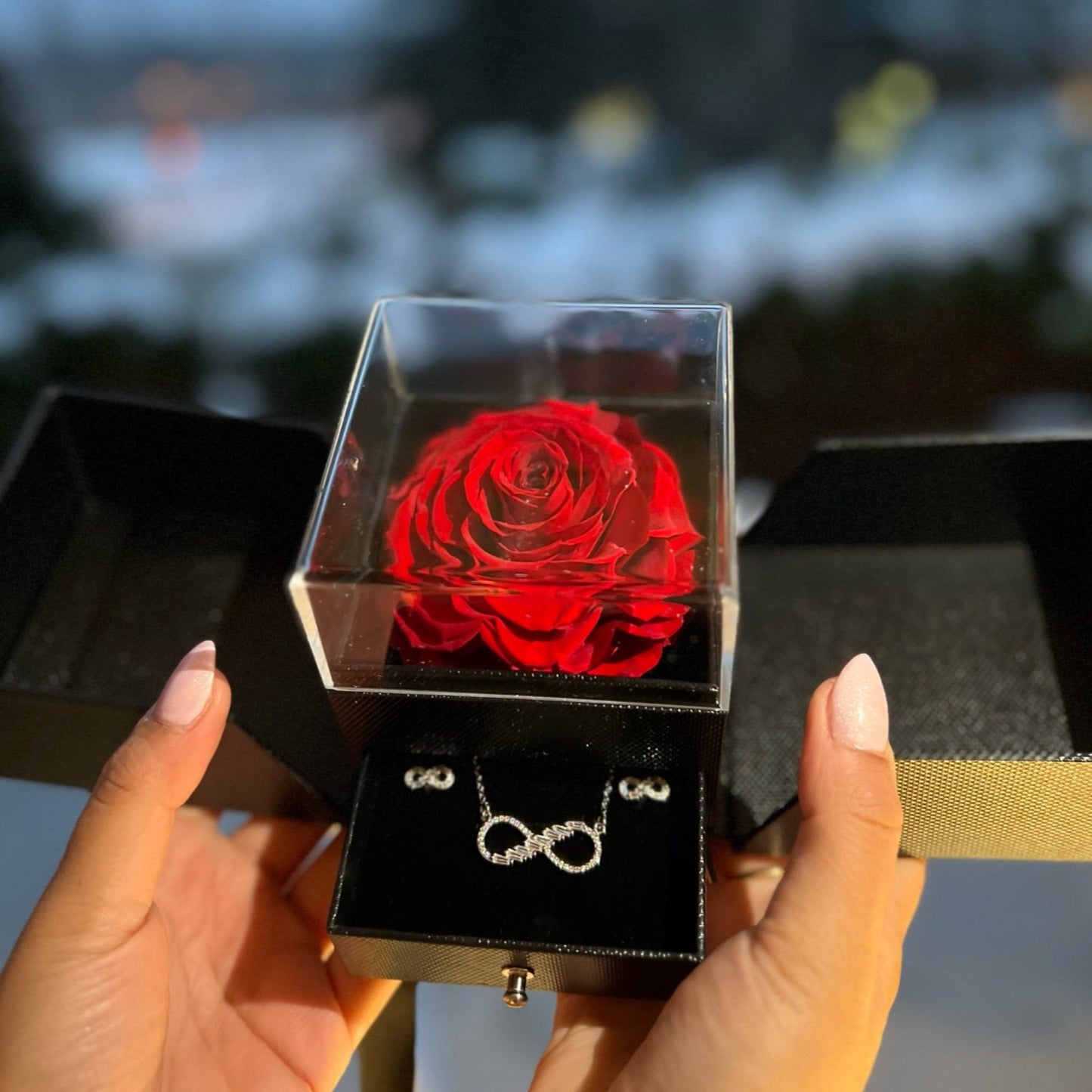 Single rose Jewelry Box